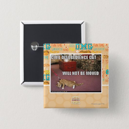 Zivile Missachtungs-Katze Button (Vorne & Hinten)