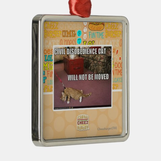 Zivile Missachtungs-Katze Silbernes Ornament (Rechts)