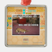 Zivile Missachtungs-Katze Silbernes Ornament (Vorne)