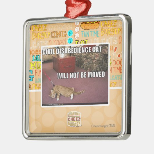 Zivile Missachtungs-Katze Silbernes Ornament (Links)