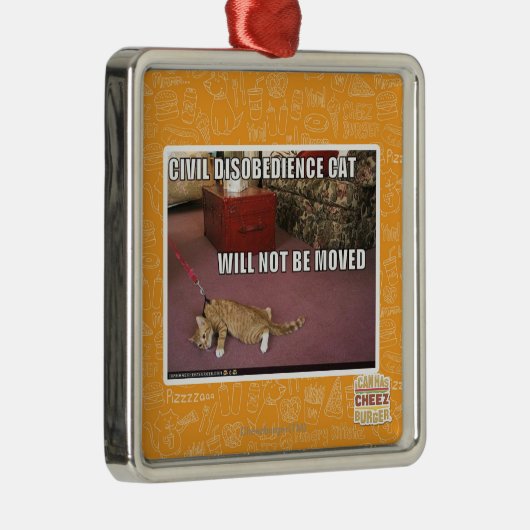 Zivile Missachtungs-Katze Silbernes Ornament (Rechts)