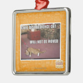 Zivile Missachtungs-Katze Silbernes Ornament (Links)