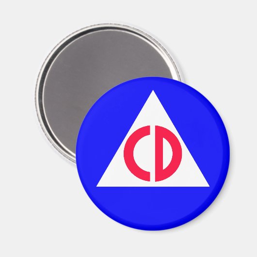 Zivile Verteidigung Magnet (Vorderseite/Rückseite)