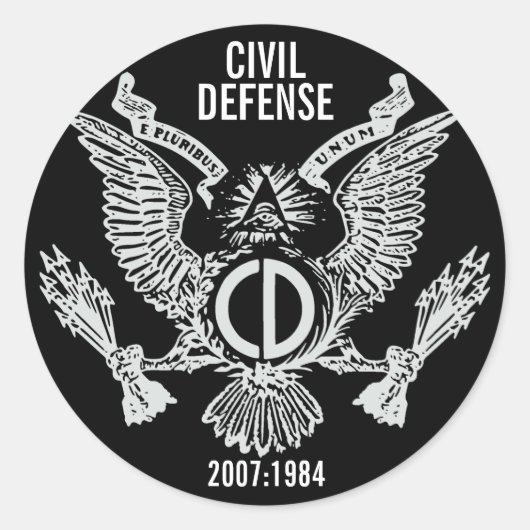 ZIVILE VERTEIDIGUNG RUNDER AUFKLEBER (Vorderseite)