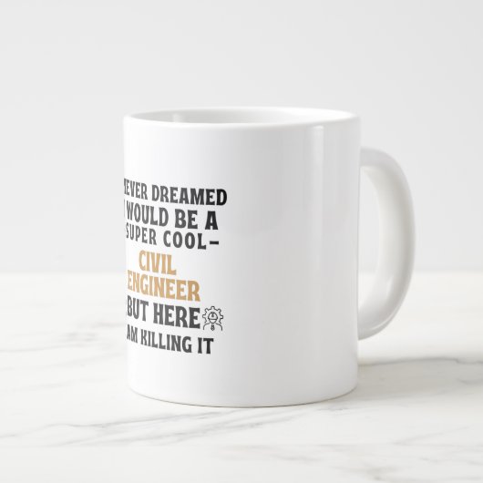 ZIVILER ANTRIEB Jumbo-Tasse (Vorderseite Rechts)