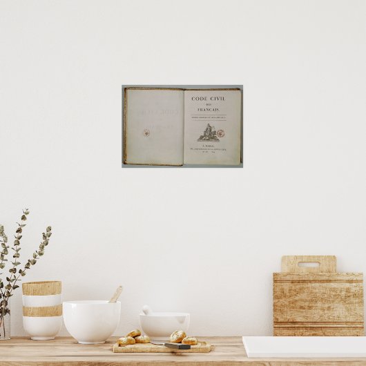 Ziviler Code, auf der Titelseite geöffnet, 1804 Poster (Küche)