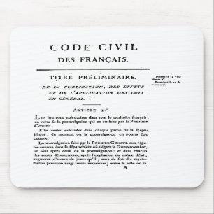 Ziviler Code von 1. Seite Frankreichs druckte auf Mousepad