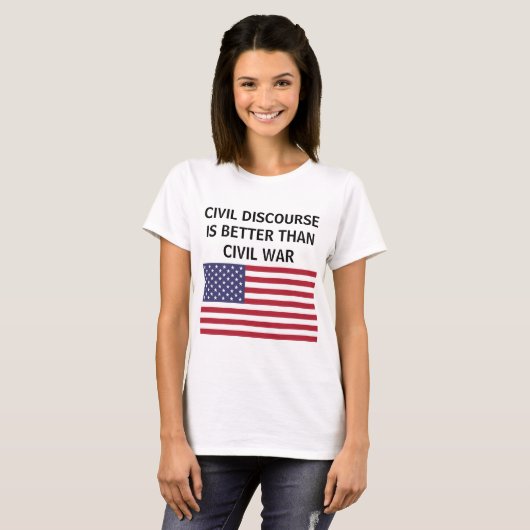Ziviler Diskurs besser als T - Shirt unter US-Flag (Vorne ganz)