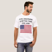 Ziviler Diskurs besser als T - Shirt unter US-Flag (Vorne ganz)