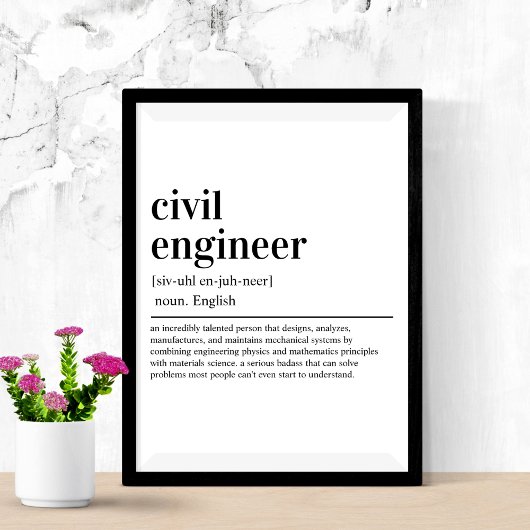 Ziviler Ingenieur Definition Spaß Engineering Gebu Poster