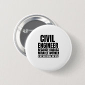 Ziviler Ingenieur, denn ein Wunder ist kein Wunder Button (Vorne & Hinten)
