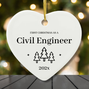 Ziviler Ingenieur New Job First Christmas Ornament