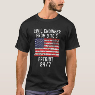 Ziviler Ingenieur Patrio Patriotic 4. Juli USA Fl T-Shirt