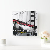 Ziviler Ingenieur Quadratische Wanduhr (Zuhause)