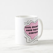 Ziviler Ingenieur - rosa Konturen Kaffeetasse (VorderseiteRechts)
