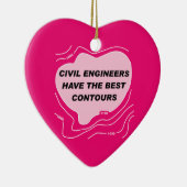 Ziviler Ingenieur - rosa Konturen Keramik Ornament (Rechts)