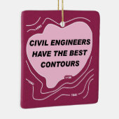 Ziviler Ingenieur Rosa Konturen Keramik Ornament (Rechts)