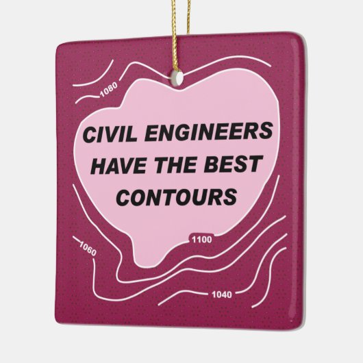 Ziviler Ingenieur Rosa Konturen Keramik Ornament (Links)