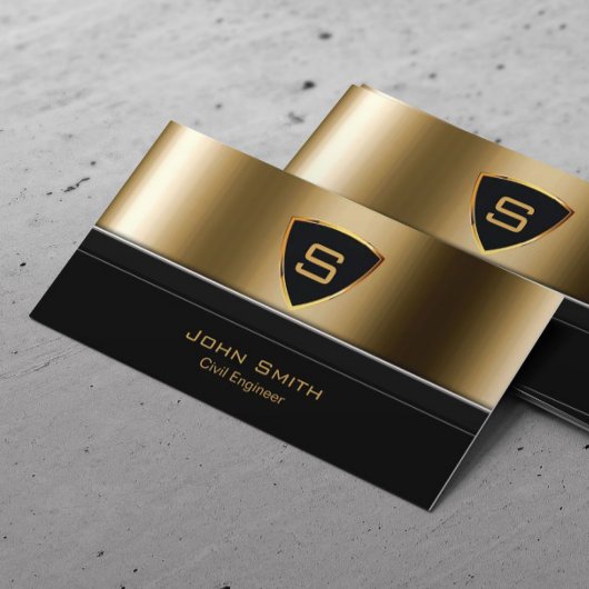 Ziviler Ingenieur Royal Gold Shield Monogram Visitenkarte