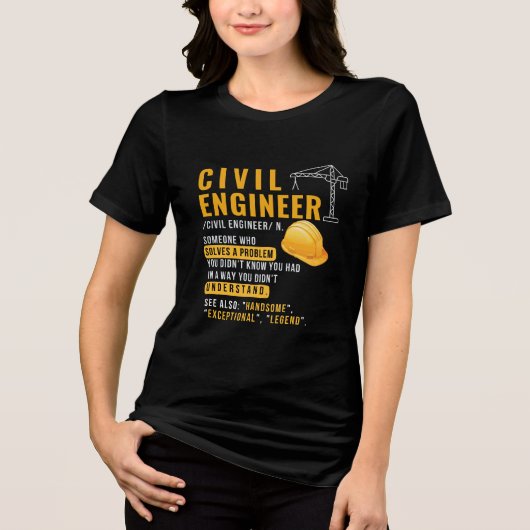Ziviler Ingenieur Tri-Blend Shirt (Vorderseite)