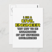 Ziviler Ingenieur... Überlegene Intelligenz Postkarte (Vorne/Hinten)