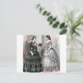 Ziviler Krieg Antebellum Mode Ladys Ball Gown Postkarte (Stehend Vorderseite)