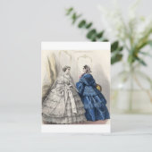 Ziviler Krieg Antebellum Mode Ladys Ball Gown Postkarte (Stehend Vorderseite)