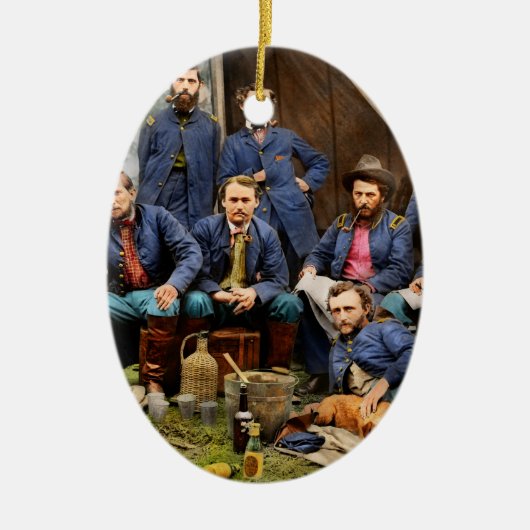Ziviler Krieg - Der junge George Armstrong Custer  Keramik Ornament (Vorne)