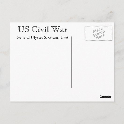 ZIVILER Krieg der USA: General Ulysses S Grant Postkarte (Rückseite)