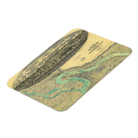 Ziviler Krieg Era Karte von Vicksburg Mississippi Magnet (Linke Seite)