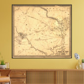 Ziviler Krieg Erste Schlacht bei Bull Run Map Plat Leinwanddruck (Insitu (Wohnzimmer))