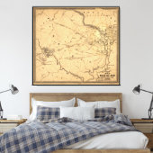 Ziviler Krieg Erste Schlacht bei Bull Run Map Plat Leinwanddruck (Insitu (Schlafzimmer))