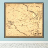 Ziviler Krieg Erste Schlacht bei Bull Run Map Plat Leinwanddruck (Insitu (Holzboden))