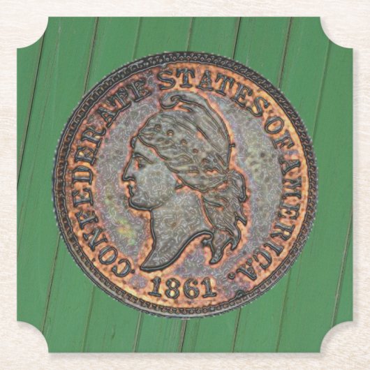 Ziviler Krieg ⚔️ Konföderation Penny Wood Wall Gre Untersetzer (Vorderseite)