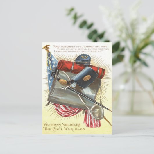 Ziviler Krieg US-Flagge Bayonet Canteen Postkarte (Stehend Vorderseite)