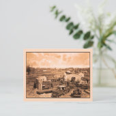 Ziviler Krieg, zerstörtes Atlanta-Rundhaus, 1866 Postkarte (Stehend Vorderseite)