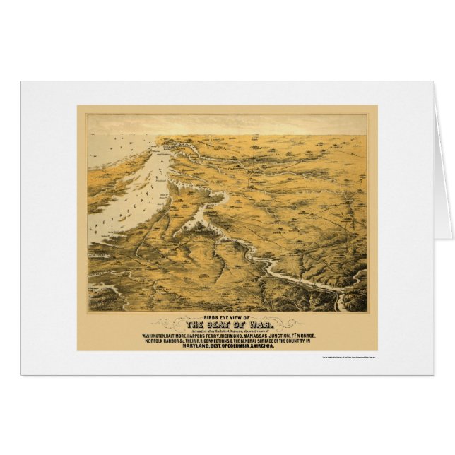 Ziviler Kriegs-panoramische Karte 1861 (Vorderseite (Horizontal))