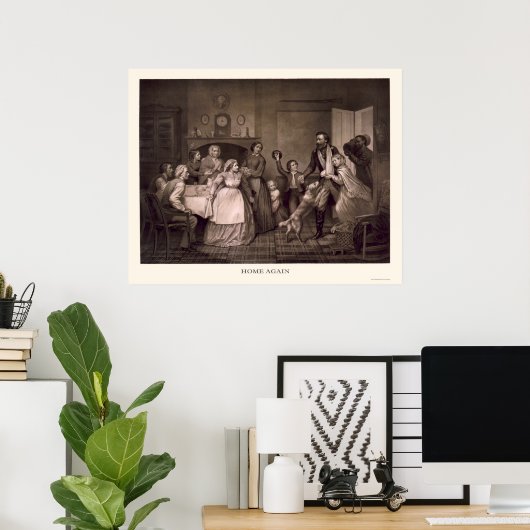 Ziviler Kriegssoldat wird begrüßt Zuhause Poster (Heimbüro)