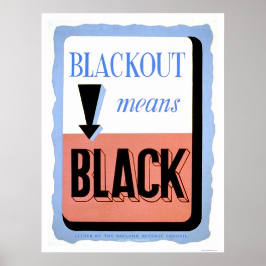Ziviler Schutz-Blackout 1942 WPA Poster (Vorne)