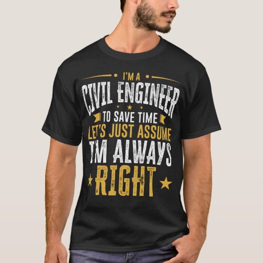 Ziviles Ingenieur-Shirt retten Zeit annehmen, dass T-Shirt (Vorderseite)