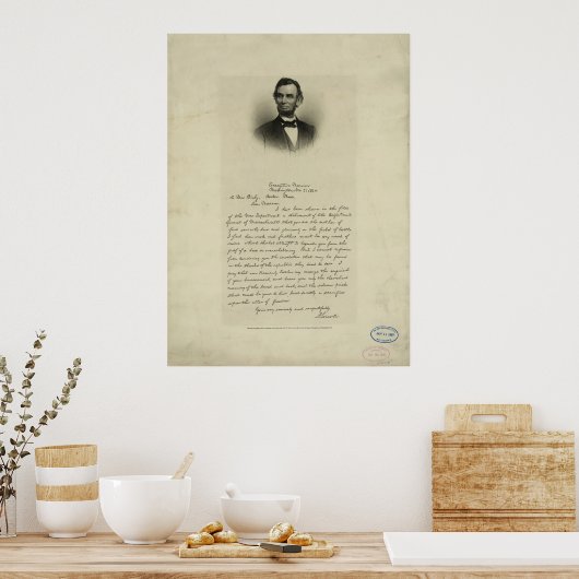 Ziviles Kriegsschreiben von Abraham Lincoln an Fra Poster (Küche)
