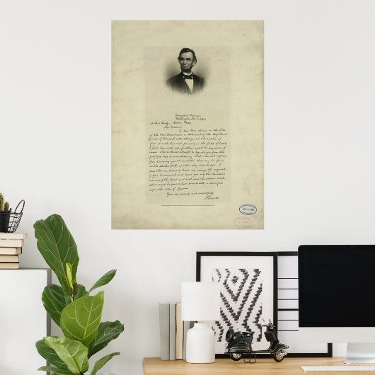 Ziviles Kriegsschreiben von Abraham Lincoln an Fra Poster (Heimbüro)