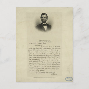Ziviles Kriegsschreiben von Abraham Lincoln an Fra Postkarte