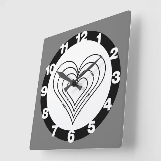 Ziviles technisches Herz Quadratische Wanduhr (Winkel)