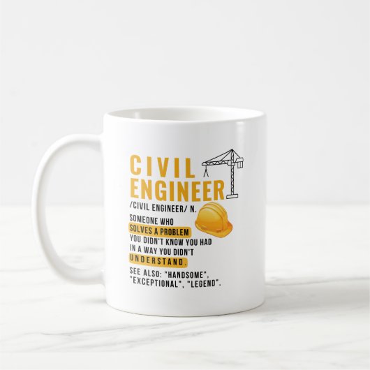 Zivilingenieur Definition – Problemlöser-Geschenk Kaffeetasse (Links)