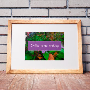 Zivilisation kostet nichts Weisheit Sprichwort Fot Poster