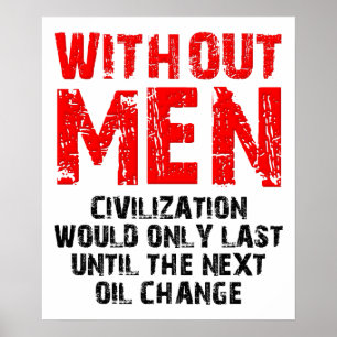 Zivilisation ohne Männer Lustiges Poster
