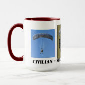 Zivilmilitärischer Parachutist Flüge 15 oz Tasse (Links)