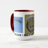 Zivilmilitärischer Parachutist Flüge 15 oz Tasse (Vorderseite Links)