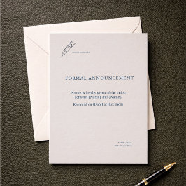 Zivilzeremonie-Registrierungs-Hochzeitsankündigung Einladung